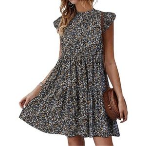 Ditsy Floral Sundress Fit & Flare Mini Dress Sz Small